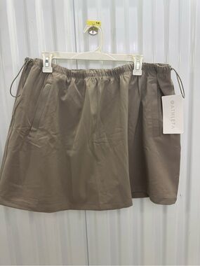 Athleta Taupe Drawstring Active Skort